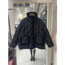 여성 겨울 new winter 밍크 모피 스티칭 화이트 덕 자켓 두꺼운 따뜻함 핏 여성롱 대학생 다운 벨트롱패딩