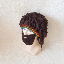 1+1 가발 일체형 헤어패션 모자 클럽 레게머리 레게헤어 땋은 댄스 공연 소품 힙합 분장, 단일사이즈, 브라운 칼라 밴드