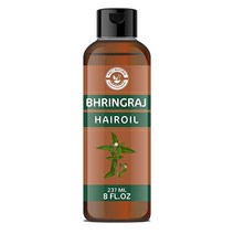 Bhringraj 헤어 오일 (8 Fl Oz / 237 Ml) 자연의 우수성 I 풍부한 아말라키 고투콜라 피마자 히비스커스 로즈마리 및 코코넛 오일 I 두피 상태 개선 I