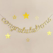 축하파티 Congratulations 글리터 레터링 가랜드 [골드]