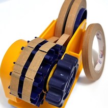 HORSE POWER 홀스파워 물레방아테이프 커터기 +브라운 종이 리필테이프, 노랑(물레방아)+브라운12mm x40M (6개)