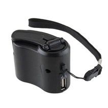 수동 -감기 비상 충전기 USB 핸드 크랭크 MP3 MP4 모바일 USB PDA 휴대 전화 비상 충전 용 수동 발전기, 검은 색