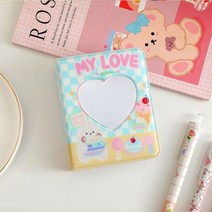 포토북 앨범 포카 포토 사진 북 수집 편지 인쇄 3 인치 kpop 바인더 라운드 중공 photocard 홀더 지금 표시 ins 아이돌 카드 책 40 포켓 yzl7, 하늘색
