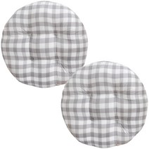 미미캐츠 글렌체크 왕쿠션 원형방석 2p, 그레이