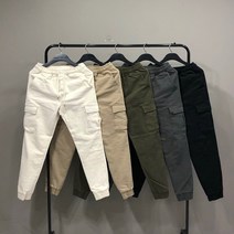 맨스토리 남자 워싱기모 카고 조거 밴딩팬츠