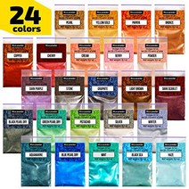 Epoxy Resin Dye – Mica Powder – 24 Powdered Pigments Set – Soap Dye – Hand Soap Making Supplies – Ey, 1