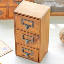 THEZAKKA 우드3칸서랍장 SXWO008, 브라운, 우드