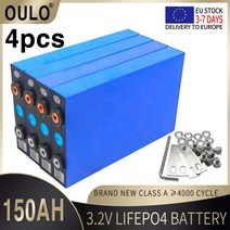 인산철배터리팩 새로운 4pcs 3.2V 150AH Lifepo4 리튬 철 인산염 셀 DIY 12V 24V 48V 충전식 배터리 팩 사, 01 4PCS