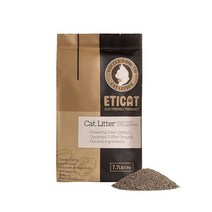 ETICAT 천연 고양이 배변 업사이클링 커피 가루 | 클럼핑 고양이 모래 무향 | 경량 배변 | 강력한 냄새 제어 | 3.5kg(7파운드) 스쿠핑하기 쉬움