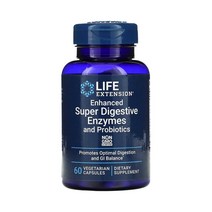 라이프익스텐션 소화 효소 프로바이오틱스 60베지캡슐 자낭균류 아스퍼질러스 오리제 누룩곰팡이 고초균 바실러스 코아귤런스 MTCC5856 펙티나아제