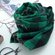 패브릭샵 대폭 울아크릴 심플체크 그린