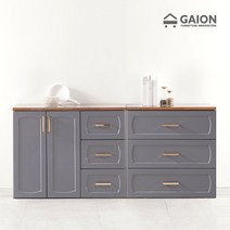 가이온 로아 1800 3단서랍 주방서랍장 세트, 그레이