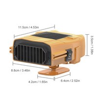 차량용온풍기 12V 자동차 전기 히터 데 미스터 성에 제거 장치 150W 공간 휴대용 난방 팬 360 도 회전 액, 01 Yellow Dashboard