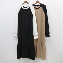 빅사이즈사랑해요 G335L201 나그랑배색프릴원피스 GR
