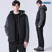 [케이스위스K-SWISS] 베스트부착형 후리스 후드 패딩점퍼