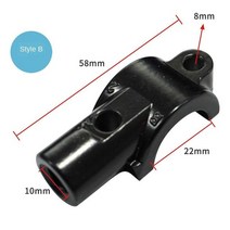 1pc 22mm 7/8 quot바이크 바이크 오토바이 미러 마운트 홀더 브래킷 클램프 핸들 바 먼지 핏 자전거 ATV 쿼드 4 휠러 M10, [02] Style  B