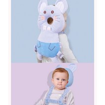 아기머리부딪힘 아기뒤통수 뒷쿵 200일선물 뒤쿵이 머리쿵 아기머리보호대, 하마 블루