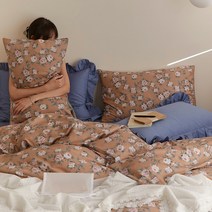 소프트 슈퍼싱글 북유럽 소프트 호텔식 내추럴 패브릭 모텔 엔틱 고급 이불커버 올인원 침대
