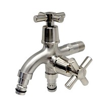 SUS304 스텐 십자 양카프링 두갈래 세탁기 수도꼭지 - 2023968EA, 본상품선택, 1