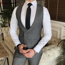 남자 봄 가을 정장 남성 겨울 베스트 조끼 슈트 최신 회색 슬림 피트 Groomsman 신랑 웨딩 양복 맞춤형 캐주얼 비즈니스 저녁 식사 민소매 자켓