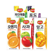 롯데칠성 델몬트 드링크팩 190ml 48팩 오렌지 포도 사과 망고 파인애플 과즙 어린이 음료 주스 쥬스, 델몬트 드링크팩 190ml 48팩 (사