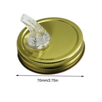 Tinplate-누출 방지 메이슨 항아리 푸어 스파우트 마시는 병 넓은 공간이 있는 뚜껑 홈 주방 바 액세서리, 04 Gold 70 mouth