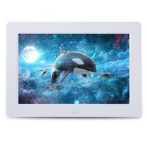 디지털액자 전자 프레임 액자 모니터8인치 IPS LCD TFT 다기능 사진 디지털 프레임 MP3/MP4 플레이어 무료, 02 WHITE_03 영국 플러그, WHITE