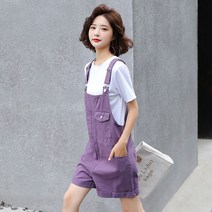 WH-NJP 여성용 멜빵팬츠 데님 점프수트 여름 청멜빵 반바지 DMC246