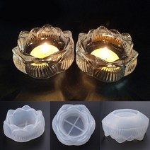 3D 로터스 캔들 홀더 실리콘 몰드 에폭시 수지 보관 상자 몰드 장식 DIY 공예 만들기 도구 가정용 양초 재떨이 몰드, [01] 1pc