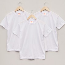코튼ONE 남여공용 면100% 반팔 티셔츠 3매입