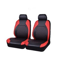 PU 가죽 자동차 시트 커버 인조 5 블랙 범용 쿠션 9 개 세트 호환 액세서리, Red Front 2pcs, Red Front 2pcs