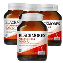 뉴질랜드 블랙모어스 Blackmores 비타민D3 1000IU 200캡슐, 4팩