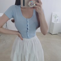 골지 스판 반팔 크롭가디건 3색