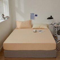 야자매트 조경 코코넛 솔리드 컬러 피부 친화적 핏 시트 탄성 밴드 침대 퀸 사이즈 매트리스 커버, zhi shi nai cha