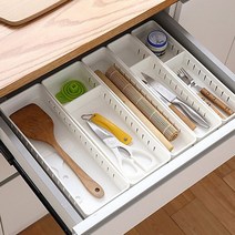 이노마타 서랍 칸막이 정리함 수납 트레이 1P 서랍 칸막이 정리함 수납 트레이 파티션 수저정리함 주방 정리대 선반 싱크대 보관함, 화이트 슬림