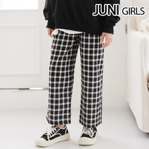 주니걸즈 체크와이드팬츠