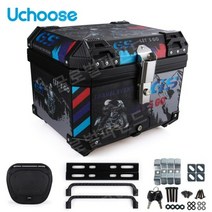 UCHOOSE 45L 범용 오토바이 바이크 모터사이클 테일 탑 박스, 중국, 블랙 B