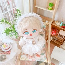 무속성솜인형 20cm 만들기 아이돌인형 DIY 제작, 스켈레톤 20cm로 업그레이드, 미카 롱헤어 케신 + 화이트 월광 쓰리피스 세트