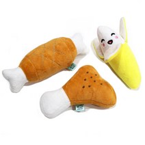 죠스펫 봉제인형 강아지장난감 고양이장난감 펫토이 파 문어 꽁치 물고기 오징어 당근등, 펫토이3종세트 ( 갈비 닭다리 바나나 3종세트), 1세트
