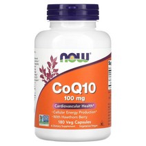 NOW Foods Co10 With Hawthorn Berry 100 mg 180 Veg 캡슐, 90 Count