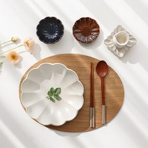빈티지 시노기 플라워 그릇 30종 접시 찬기 공기 대접 대접시 생선접시 스프머그 일본그릇, 원형 볼-특대 (내추럴)