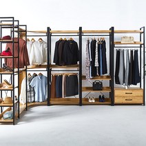 철제 드레스룸 시스템 옷장 오픈형 행거 수납장, 와이드선반행거 (YWH1018)