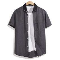 모니즈 청지배색 포켓 반팔 셔츠 남방 빅사이즈 SHT085