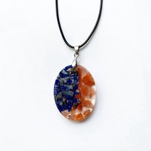 천연 마노 공중제비 돌 펜던트 수지 Orgone 에너지 발전기 칩 비즈 스톤 목걸이 타원형 Lapis 석영 크리스, 03 Style 5