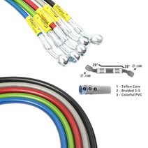 유압호스 고압 꼰호스 브레이크 오토바이 ATV Pitbike DOT Cluth 유압 ReinforcedHose 파이프 튜브 라인 스, 19 2200mm