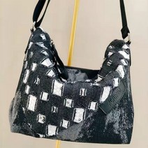 여성 메신저 가방 패션 데님 천 가죽 개성 구멍 구슬 어깨 가방 캐주얼 패션 가방