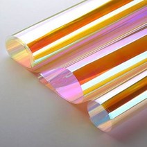 컴퓨터정밀재단 오로라필름 접착 레인보우 투명시트지, 엘로우 37cmx50cm
