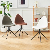 [체어팩토리] C2547 로타와체어 가죽 철재 물방울 미드센추리 모던 인테리어 의자, 색상:그레이