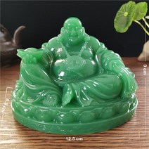 불상 부처님 석가모니 조각상 중국어 웃음 부처님 동상 청동 색 장 수지 풍수 큰 미트레야 조각 인형 홈, 04 green
