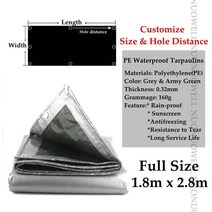 타프쉘이너텐트 타프 스크린 이너 텐트 사용자 정의 크기 0.32mm PE 방수포 방수 천 차양 캠핑 경량 자외선 차단, [03] 1.8x2.8m